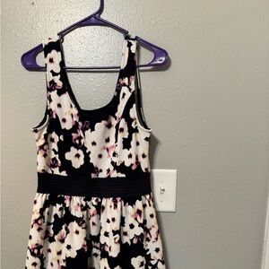 Navy and Cream Floral Top